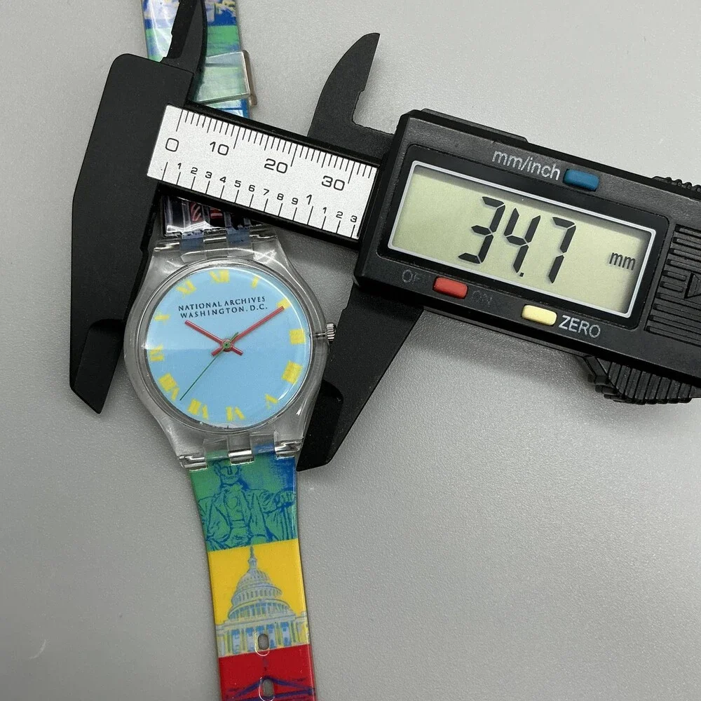 National Archives Capital Landmarks Mens Watch 35mm Blue Dial Multicolor Strap